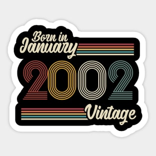 Vintage Born in January 2002 Sticker